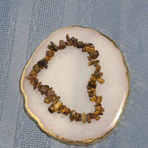 Tiger Eye Chip Bracelet | Natural Gemstone Stretch Boho Healing Crystal Gift